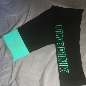 SALE!! Black/Teal Victoria's secret pink leggings